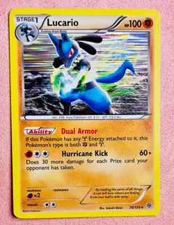 Lucario | 78/135 | Plasma Storm | 2013 Vintage Pokemon TCG Card Holo Rare | LP - Image 1
