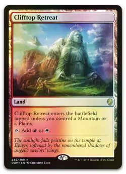 Clifftop Retreat #239 (Foil) (NM) Dominaria DOM Magic MTG - Image 1