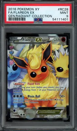 Pokemon Flareon EX Full Art 2016 XY Generations Radiant Collecrtion #RC28 PSA 9 - Image 1