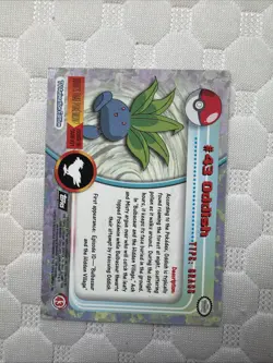 Oddish #43 Pokemon 1999 Topps TV Animation Edition Series 1 Blue Logo - Image 2