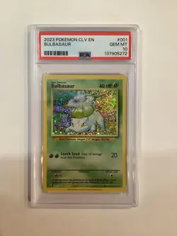 Pokemon Classic Collection Bulbasaur Holo CLV 001/034 PSA 10 - Image 1
