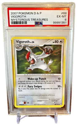 PSA 6 Vigoroth 68/123 2007 Pokemon D&P Mysterious Treasures Regular Graded Slab - Image 1
