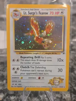 Lt. Surge's Fearow 7/132 Pokemon Gym Heroes Unlimited Holo Rare Card WOTC NM - Image 1