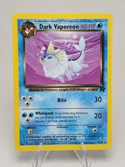 Dark Vaporeon Pokemon Card Team Rocket Set 45/82 Near Mint Condition - Image 2