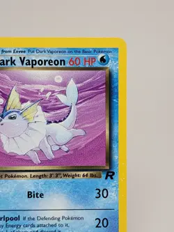 Dark Vaporeon Pokemon Card Team Rocket Set 45/82 Near Mint Condition - Image 4