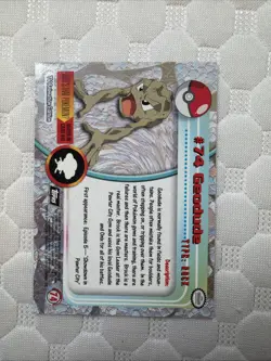 Geodude #74 Topps Pokemon TV Blue Logo 1999 Series 1 Non-Holo Vintage Card NM-LP - Image 2