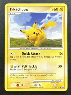 Pikachu Common 70/100 Majestic Dawn Pokemon Card MP - Image 1