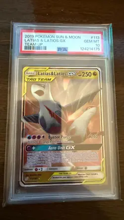 Latias & Latios GX 113/181 Pokemon Sun & Moon Tag Team Up 113 GEM MINT PSA 10 - Image 1