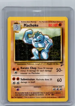 Pokemon TCG Machoke Base Set 2 49/130 Regular Unlimited Uncommon LP - Image 1