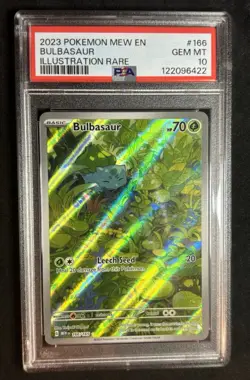 Pokemon TCG Bulbasaur 166/165 Illustration Rare English 151 PSA 10 Gem Mint - Image 1