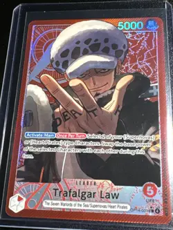 One Piece TCG The Azure Sea’s Seven Trafalgar Law ALT Art Leader OP14-001 - Image 4