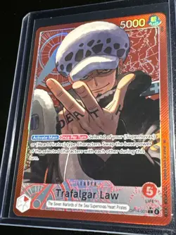 One Piece TCG The Azure Sea’s Seven Trafalgar Law ALT Art Leader OP14-001 - Image 5