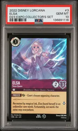 2022 DISNEY LORCANA PROMO D23 EXPO COLLECTOR'S SET #3 ELSA - SNOW QUEEN PSA 10 - Image 1