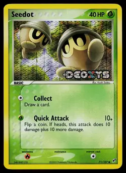 Pokemon Card - Seedot Deoxys 71/107 Reverse Holo Stamped - Image 1