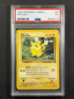 Pokemon Cards TCG PSA 7 NM Pikachu Jungle WotC 1999 Ultra Rare 60/64 - Image 1