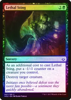 Lethal Sting FOIL Hour of Devastation NM Black Common MAGIC MTG CARD ABUGames - Image 1