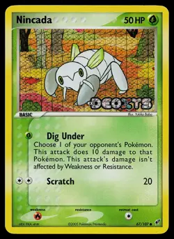 Pokemon Card - Nincada Deoxys 67/107 Reverse Holo Stamped - Image 1