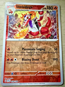 Pokemon TCG Skeledirge 038/198 Scarlet & Violet Base Reverse Holo Rare Card - Image 1