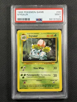 Pokemon Cards TCG PSA 9 Mint Ivysaur Base Set 1999 Ultra Rare 30/102 - Image 1