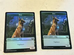 2 x mtg foil token Dog // Treasure, 010//016, Streets of New Capenna, unplayed - Image 1
