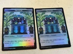 2 x mtg foil token Dog // Treasure, 010//016, Streets of New Capenna, unplayed - Image 2