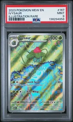 2023 POKEMON MEW EN-151 ILLUSTRATION RARE #167 IVYSAUR PSA 9 - Image 2