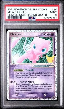 PSA 9 MEW EX HOLO 2021 Pokemon Celebrations Classic Collection #88 - Image 1