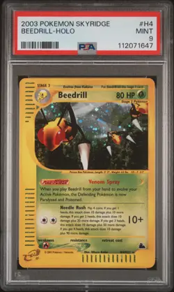 2003 POKEMON SKYRIDGE #H4 BEEDRILL-HOLO PSA 9 - Image 1