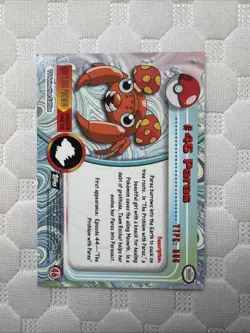 Paras #46 Pokemon 1999 Topps TV Animation Edition Series 1 GREEN Logo - Image 2