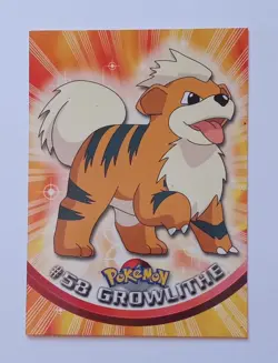 Pokemon Topps - Growlithe #58 (Red Logo) - TV Animation Edition - MP - Image 1