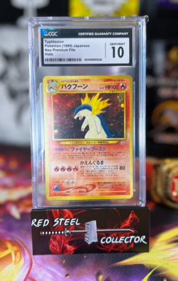 Typhlosion Pokemon Neo Premium File Japanese Holo No. 157 CGC 10 Gem Mint 1999 - Image 1