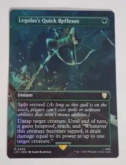 FOIL Legolas's Quick Reflexes Borderless MTG LTC 0493 Rare NM LotR Commander - Image 1