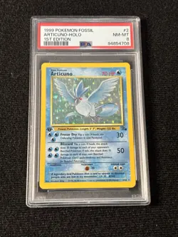 PSA 8 1st Edition Articuno 2/62 Fossil Holo - Pokemon Graded Vintage Card - Image 1