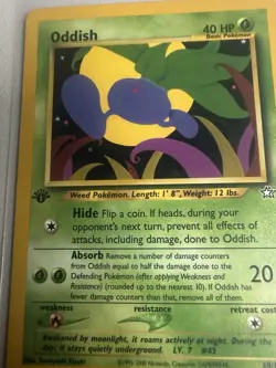 Oddish 68/111 Neo Genesis 1st Edition WOTC Vintage Pokemon - Image 2