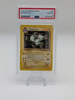 1999 Pokemon Fossil #26 Magneton PSA 8 NM Non-Holo Rare Card - Image 1