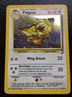 Pokemon TCG Pidgeot Base Set 2 Holo Unlimited Rare Card 14/130 LP Condition - Image 1