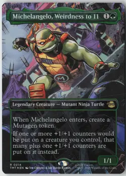 Michelangelo, Weirdness to 11 (Borderless) (214) Foil - Ninja Turtles (TMT) NM - Image 1