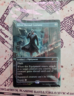 MTG Foil Silver Shroud Costume Borderless Fallout Secret Lair Promo NM - Image 1