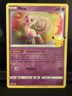 Mew 11/25 Holo Rare 25th Anniversary Celebrations Pokemon TCG - Image 1