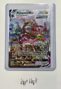 Pokemon Rayquaza VMAX Alternate Art Secret Rare Rapid Strike Holo 218/203 320HP - Image 1