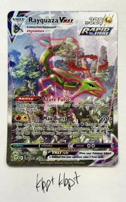 Pokemon Rayquaza VMAX Alternate Art Secret Rare Rapid Strike Holo 218/203 320HP - Image 3