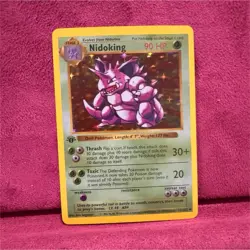Pokemon Nidoking 011/102 Base Set Holo Rare *Fan Art Card* - Image 1