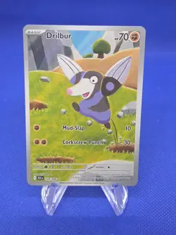 Pokemon SV Black Bolt Drilbur 124/086 Illustration Rare IR NM - Image 1