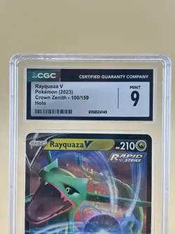 Pokemon TCG Rayquaza v Crown Zenith Holo Ultra Rare Card 100/159 NM/M Condition - Image 2