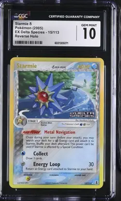 Pokemon 2005 EX Delta Species Starmie Reverse Holo Rare Stamped #15 CGC 10 - Image 1