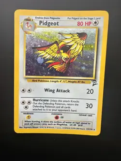 Pokemon Pidgeot TCG Base Set 2 Holo Swirl Unlimited Rare Card 14/130 MP - Image 1