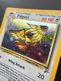 Pokemon Pidgeot TCG Base Set 2 Holo Swirl Unlimited Rare Card 14/130 MP - Image 3