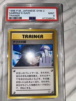 Sabrina's Gaze BANNED ART 1998 Japanese Gym Deck PSA 9 Graded Pokemon Card MINT - Image 1