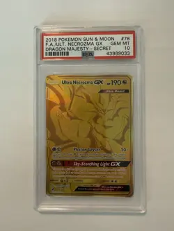 Pokemon Ultra Necrozma GX Dragon Majesty Secret Rare Full Art #78 PSA 10 - Image 1