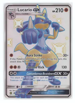 2019 Pokemon Sun & Moon Hidden Fates Lucario GX Holo Rare #SV64/SV94 - Image 1